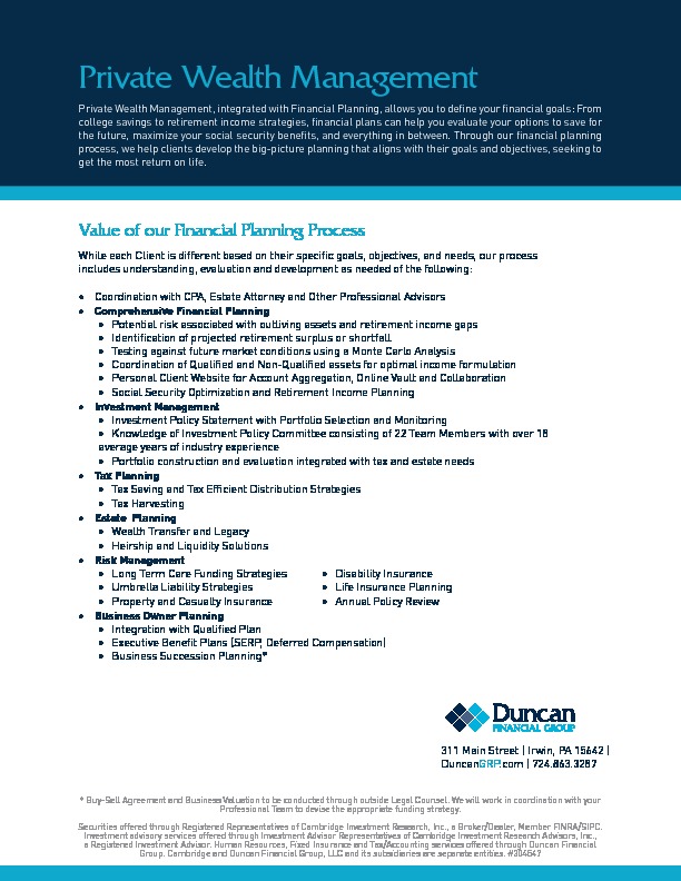 Private Wealth Management Duncan Financial Group